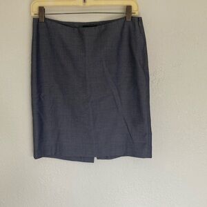 Giordano Gray Pencil Skirt Lined Side Zip Back Pleat Waist to Hem Midi Size 26